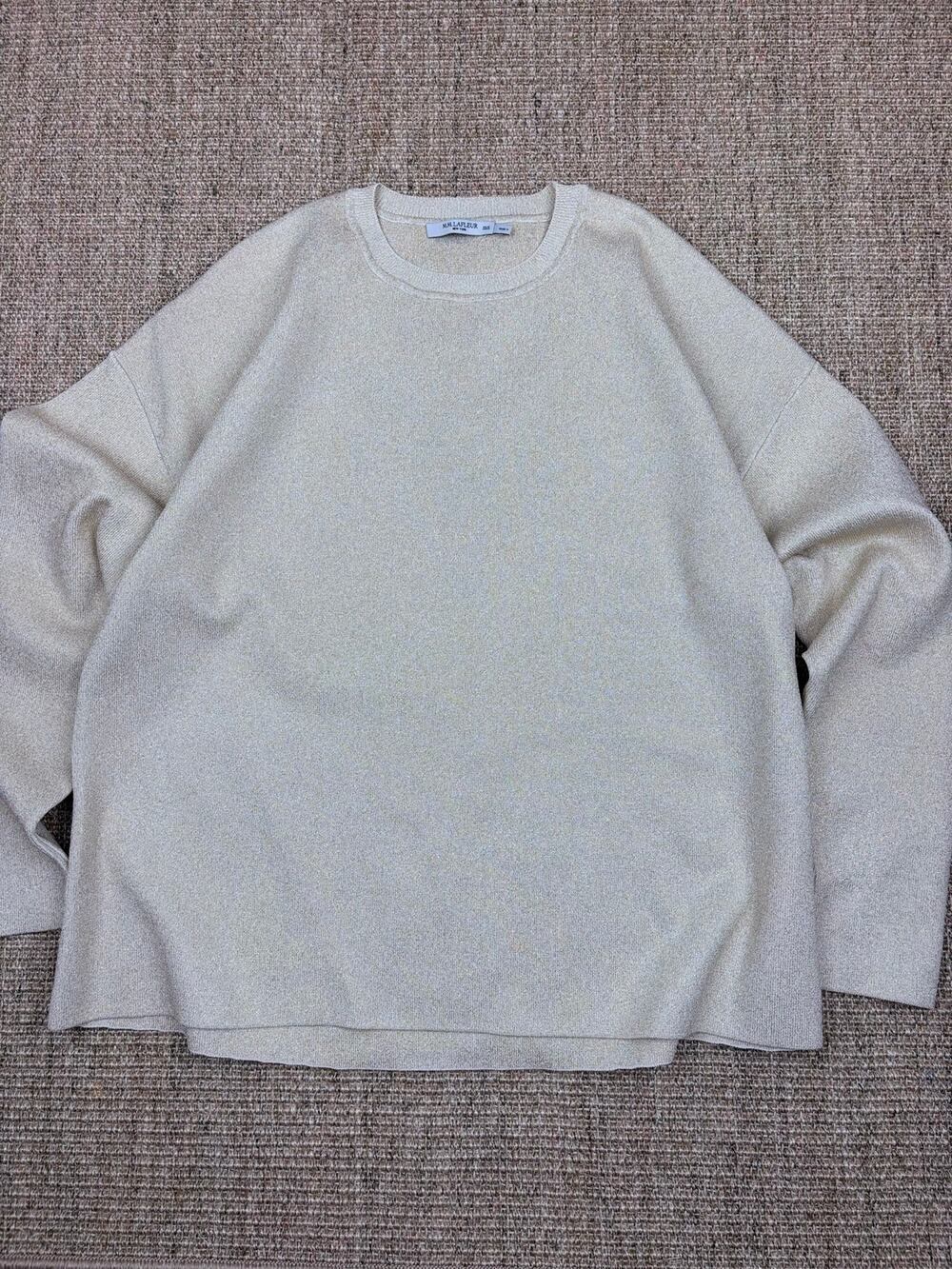✨🤍 M.M. LaFleur Metallic Crewneck Sweater | Size XS/S | Gold/Cream